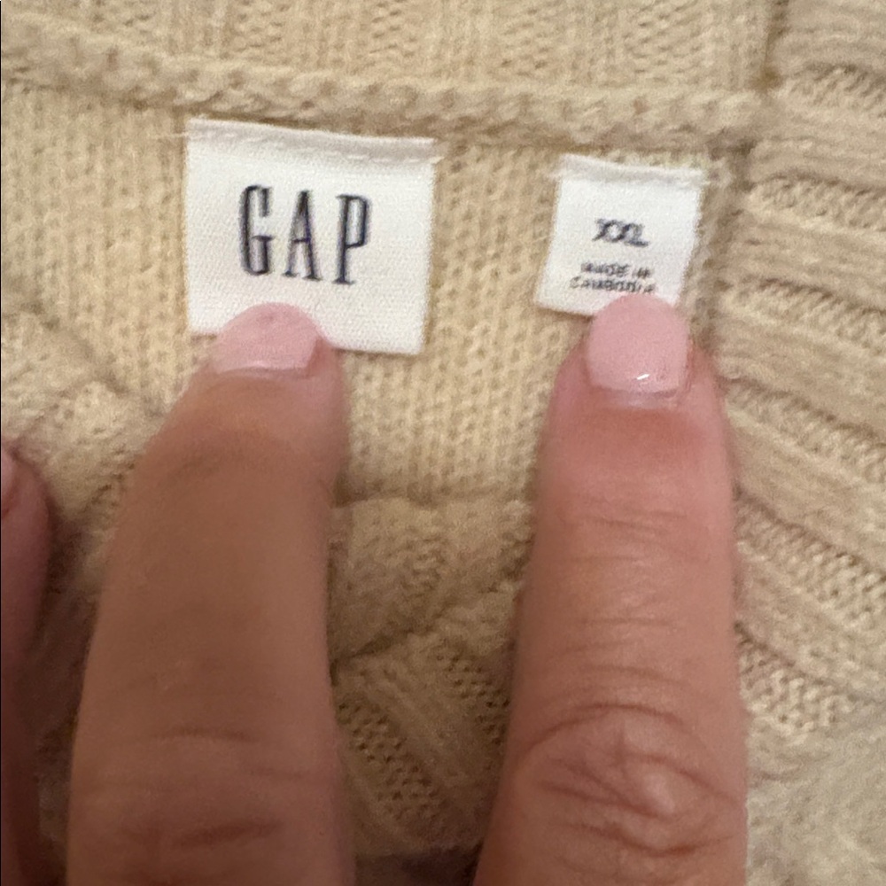 GAP Cable Knit Mock Neck Sweater - Cream - Picture 3 of 4